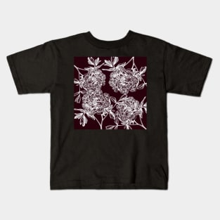 plum peonies Kids T-Shirt